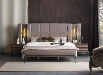 Schlafzimmer Bett Nachttische Verspiegelt Doppelbett Mit Beleuchtung