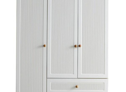 Design Kleiderschrank Holzschrank Schrank Möbel Holz Weiß Neu