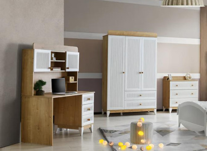 Jugendzimmer Schlafzimmer Modernes Kinder Zimmer Schrank Tisch Kommode 3tlg