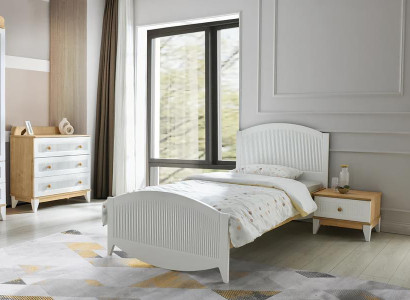 Design Kinderzimmer Komplete Bett Kindermöbel Holz Weiß Set 3tlg Neu