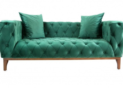 Modern Sofa 2 Sitzer Mini Sofa Kleines Couch mit Kissen Chesterfield Couchen