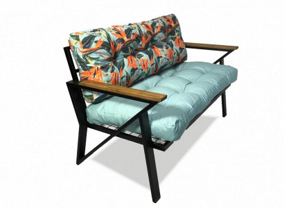 Sofa 2 Sitzer Gartensofa Kleines Sofa Mini Couch Metall Blumenmuster