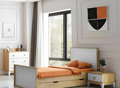 Modernes 3tlg Schlafzimmer Set mit Bett Nachttisch und Kommode Stilvoll elegant