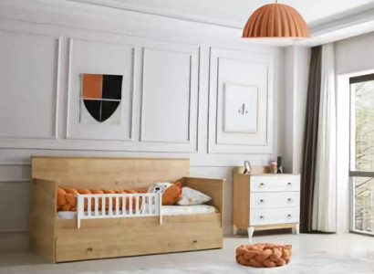 Modernes Montessori Bett mit Kommode Stilvolles Design für Kinderzimmer