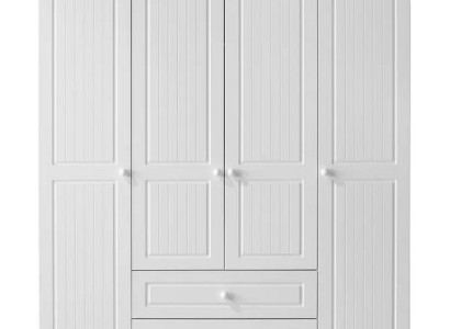 Kleiderschrank Elegant Vier Türen Schubladen Klassisches Design Stilvolles Möbel