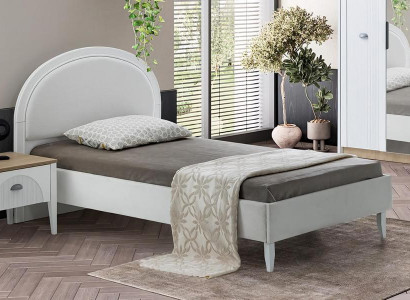 Elegantes Bett Modernes Design Weiß Erholsamer Schlaf Stilvolles Ambiente