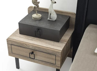 Nachttisch Holz Schublade Schwarz Stilvolles Design Kinderzimmer Möbel Modern