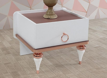 Nachttisch Modernes Design Eine Schublade Elegante Akzente Weiß Kinderzimmer