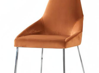 Moderne Polsterstuhl Design Orange Lehnstuhl Stuhl Armlehne Esszimmer Luxus