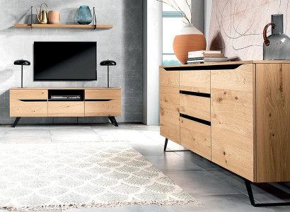 Modern Wohnwand TV-Lowboard Wandregal Wohnzimmer Luxuriöses Sideboard