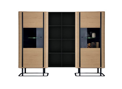 Wohnwand Designer Möbel Set 3 tlg Luxuriöses Einrichtung 2x Vitrine