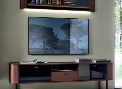 Modern Set TV-Lowboard Komplett Wandregal Einrichtung Wohnzimmer