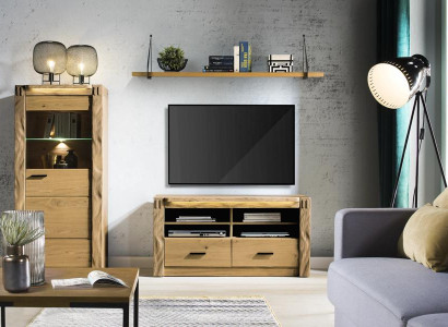 Luxuriöses Wohnzimmer Vitrine Wohnwand TV-Lowboard Designer Wandregal