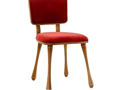 Stuhl Wohnzimmerstuhl Esszimmerstuhl Küchenstuhl Polsterstuhl Rot Holz