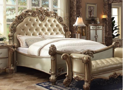 Luxus Design Bett Polsterbett Doppebett Schlafzimmer Barock Holz Betten