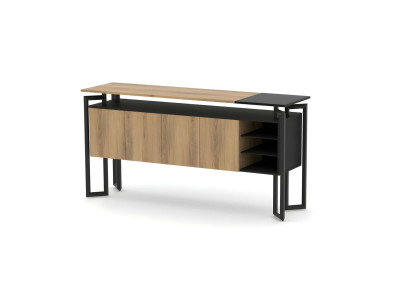 Büroschrank Sideboard Anrichte Schrank Holz & Metall Arbeitszimmer Büro