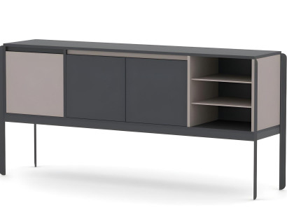 Büroschrank Sideboard Schrank Arbeitszimmer Regale Antrazhit Modern