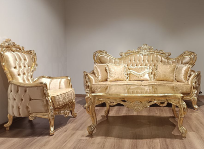 Sofagarnitur Klassische Luxus Sofas Sessel Wohnzimmer set 3+1Sitzer Sofort