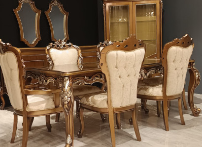 Design Esszimmer Komplett Esstisch + 6x Stühle Klassisch Möbel Holztisch Sofort