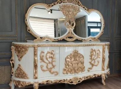 Anrichte mit Spiegel Garnitur Ess Barock Kommoden Holz Kommode Holz Sofort