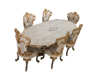 Komplett Set Esstisch + 6 Stühle Esszimmer Set Ess Gruppe Sofort