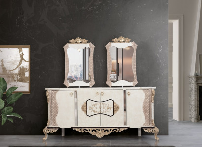 Kommode mit 2x Spiegel Holz Möbel Anrichte Luxus Möbel Sofort