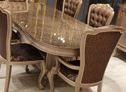 Esszimmer set 7tlg. Esstisch+6x Stühle Designer Holz Garnitur Neu Sofort