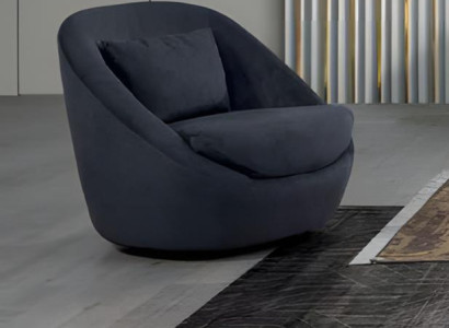 Moderner Lounge Sessel Polster Design Blau Gemütlich Relaxsessel Wohnzimmer