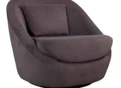 Modern Lounge Sessel Drehbar Polster Design Braun Relaxsessel Wohnzimmer Komfort