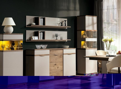 Komplett Esszimmer Designer Luxuriöses Holz Sideboard 2x Vitrine Set 5tlg