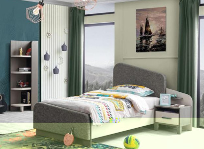 Kinderzimmer Set Kinderbett Nachttisch Buecherregal Moderne Grau Top-Qualität