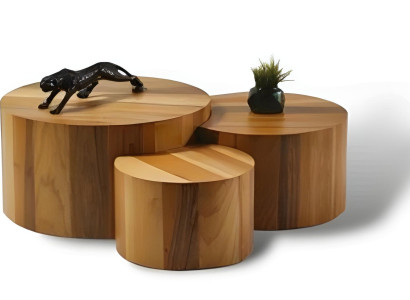 Wohnzimmer Set 3x Couchtisch Runde Beistelltisch Kaffeetisch 3tlg Moderne