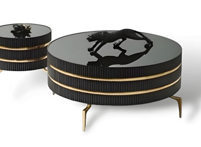 Couchtisch Wohnzimmertisch 2tlg Beistelltisch Kaffeetisch Schwarz Moderne Luxus