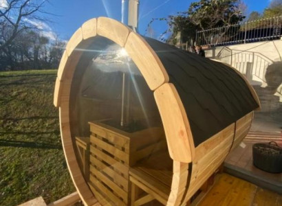 Saunatonne Fasssauna Holzsauna Gartensauna Saunafass Fasshütte
