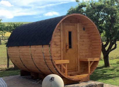 Barrelsauna Saunafass Naturfasssauna Outdoor-Sauna Wellnessfass Holzfassauna
