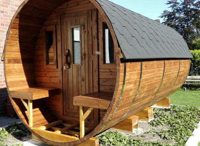 Holzfassauna Saunafass Wellnessfass Tonnensauna Fasssauna