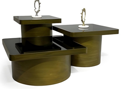 Wohnzimmertisch Set Couchtisch Sofatisch Holz Moderne Luxus Möbel 3tlg