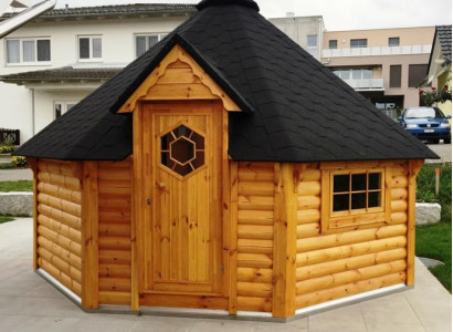 Sauna Grillkota Holzhaus Grillhütte Gartensauna Kotasauna Feuerhütte  16,5 m²