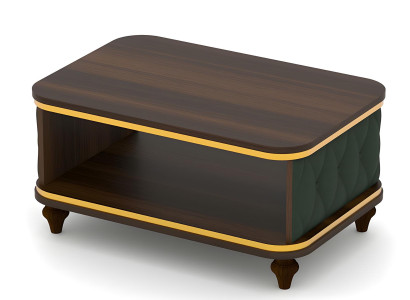 Luxus Arbeitszimmer Couchtisch mit Regal Beistelltisch Holztisch Gold
