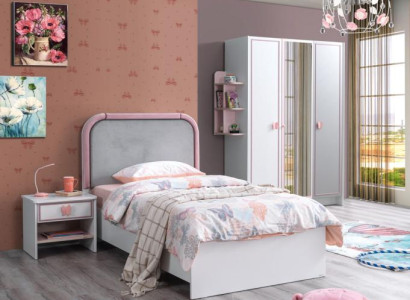 Weiß  Kinderzimmer Set Kinderbett Nachttisch Kleiderschrank Top-Qualität