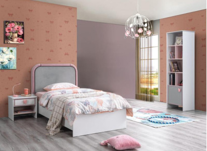 Kinderzimmer Set Kinderbett Nachttisch Buecherregal Top-Qualität Weiß Modern