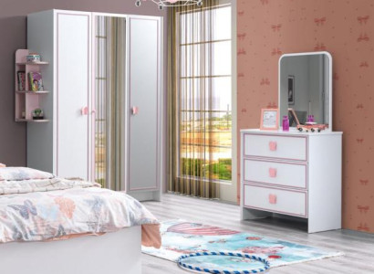 Kinderzimmer Set Weiß Komplett Kleiderschrank Kommode Helles Modern Möbel