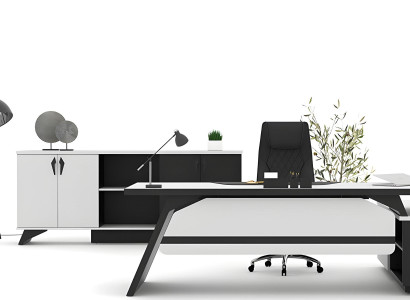 Arbeitszimmer Set Schreibtisch L-form Couchtisch Büroschrank Büromöbel