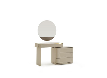 Schminktisch mit Spiegel Kosmetiktisch Frisiertisch Schubladen Beige 2tlg