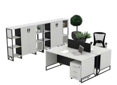Schreibtischsystem Kommoden Büroschranke Workstation Arbeitszimmer Set