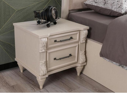 Nachttisch Holzmöbel Beige  Schlafzimmer Modern Design Luxus Nachttische