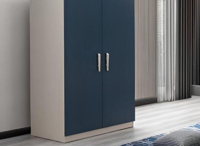 Blauer moderner Kleiderschrank aus Holz für Schlafzimmer
