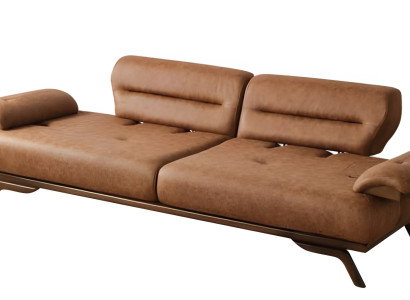Braunes Sofa, 3-Sitzer, Modern, Textil, 235x97x82 cm, Mittel-Härte