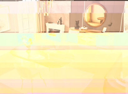 Braunes Esstisch Set, 7-teilig, mit Kommode, Spiegel und Stühlen