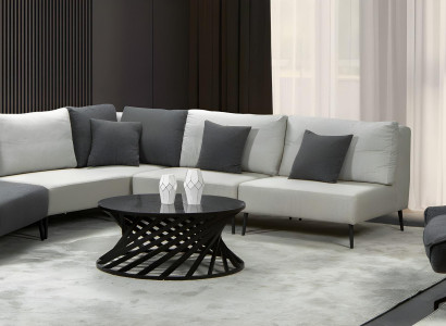 Wohnzimmer set Sessel Ecksofa Mit Kissen L-Garnitur Gepolsterte Sitzmöbel